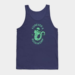 Forever a Bookworm // Cute Book Lover Cartoon Tank Top